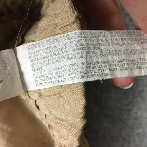 Zara Jogger Pants S Khaki Cargo Drawstring Tapered High Rise Casual Relaxed Tan - Picture 13 of 16